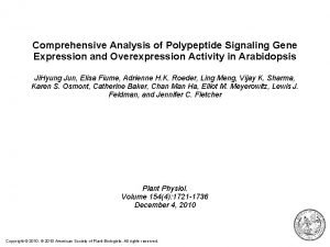 Comprehensive Analysis of Polypeptide Signaling Gene Expression and