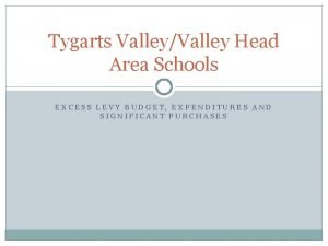 Tygarts ValleyValley Head Area Schools EXCESS LEVY BUDGET