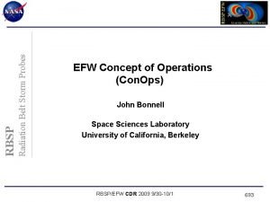 Radiation Belt Storm Probes RBSP EFW Concept of