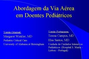 Abordagem da Via Area em Doentes Peditricos Verso