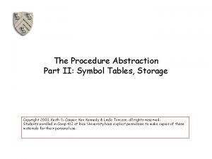 Procedure abstraction