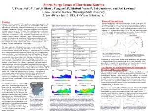 Storm Surge Issues of Hurricane Katrina P 1