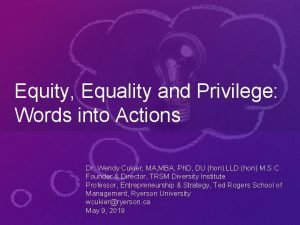 Equality equity