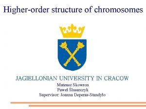 Higherorder structure of chromosomes Mateusz Skowron Pawe lusarczyk