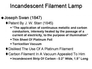 Incandescent Filament Lamp u Joseph Swan 1847 t