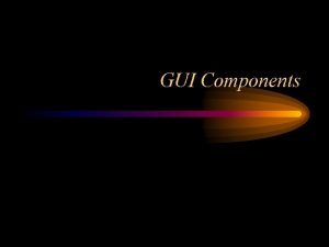 GUI Components Structure Container Class Structure Component Class