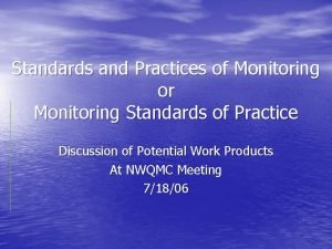 Standards and Practices of Monitoring or Monitoring Standards