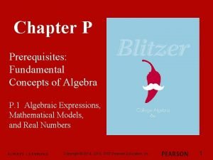 Prerequisites fundamental concepts of algebra