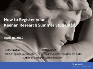 Keenan summer research program