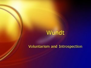 Wilhelm wundt voluntarism