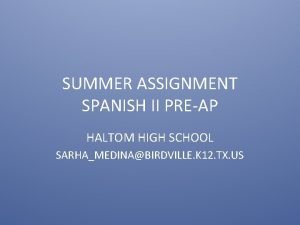 Assignment in spanish