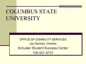 Columbus state disability services