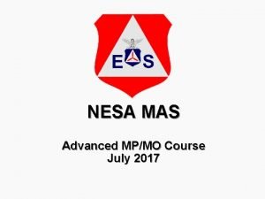 NESA MAS Advanced MPMO Course July 2017 1