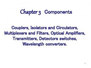 Chapter 3 Components Couplers Isolators and Circulators Multiplexers