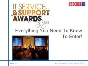 Everything You Need To Know To Enter SDI