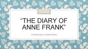 Anne frank diary