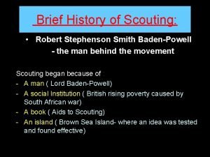 Brief history of scouting