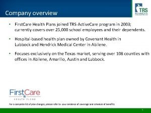 First care health plan