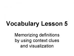 Vocabulary lesson
