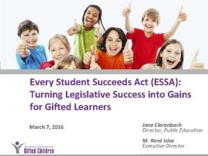 Every Student Succeeds Act ESSA Turning Legislative Success