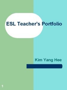 Esl teacher portfolio