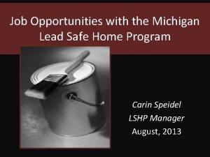 Michigan lead safe home program