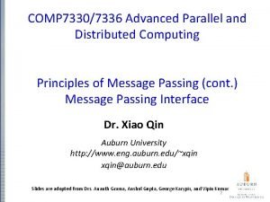 COMP 73307336 Advanced Parallel and Distributed Computing Principles