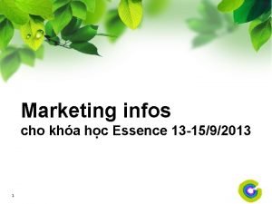 Marketing infos cho kha hc Essence 13 1592013