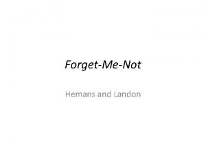 ForgetMeNot Hemans and Landon Landon and Hemans The