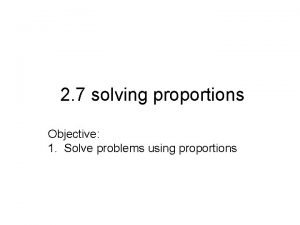 How to solve proportions