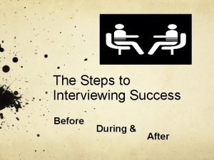 The Steps to Interviewing Success Before During After