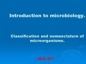 Nomenclature of microorganisms