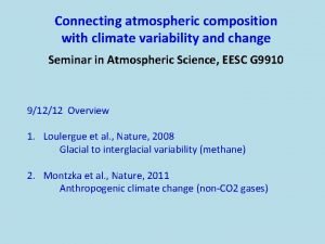 Connecting atmospheric composition with climate variability and change