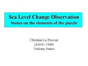 Sea Level Change Observation Status on the elements