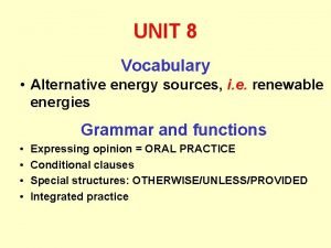 Alternative energy vocabulary