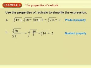 Properties of radicals