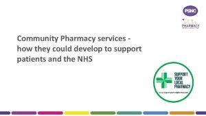 Community pharmacy forward view