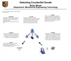 Detecting Counterfeit Goods Brian Wood Department Mechanical Engineering