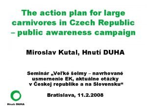 The action plan for large carnivores in Czech