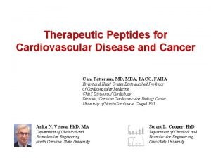 Therapeutic Peptides for Cardiovascular Disease and Cancer Cam