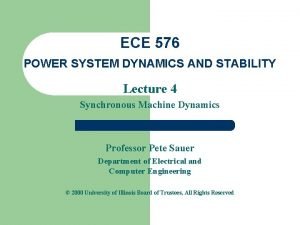 Power system dynamics and stability lecture notes