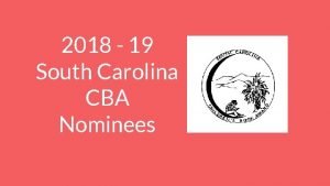 2018 19 South Carolina CBA Nominees Allie First