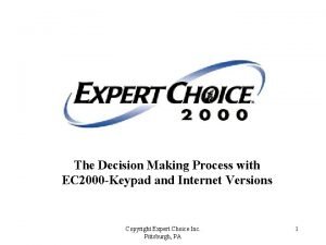 Expert choice 2000