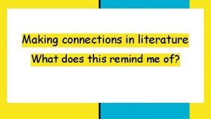 Connections definition in literature