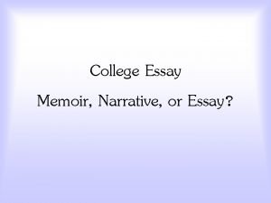 Memoir brainstorming Memoir brainstorming