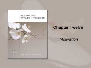 Chapter Twelve Motivation Overview The behavioral view of