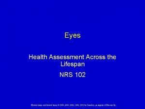 Eyes Health Assessment Across the Lifespan NRS 102