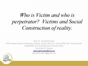 What is victimology