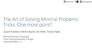 Capturing Reality The Art of Solving Minimal Problems