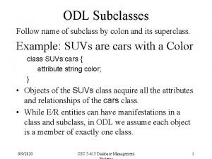 ODL Subclasses Follow name of subclass by colon